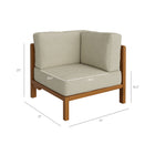 Modway Kona L-Shaped Outdoor Patio Teak Wood Modular Sofa