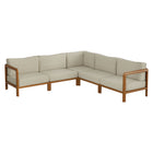 Modway Kona 5-Piece Outdoor Patio Teak Wood Corner Modular Sofa