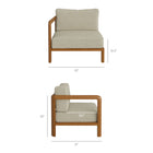 Modway Kona 5-Piece Outdoor Patio Teak Wood Corner Modular Sofa