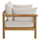 Modway Eleni 2-Piece Outdoor Patio Teak Wood Armchair and Ottoman Set