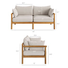 Modway Eleni Outdoor Patio Teak Wood Loveseat