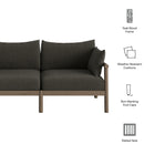 Modway Eleni Outdoor Patio Teak Wood Loveseat
