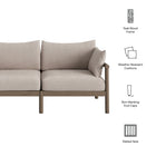 Modway Eleni Outdoor Patio Teak Wood Loveseat
