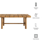 Modway Eleni 41-Inch Outdoor Patio Teak Wood Coffee Table