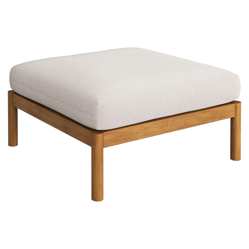 Modway Eleni Square Outdoor Patio Teak Wood Ottoman