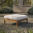 Modway Eleni Square Outdoor Patio Teak Wood Ottoman