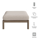 Modway Eleni Square Outdoor Patio Teak Wood Ottoman