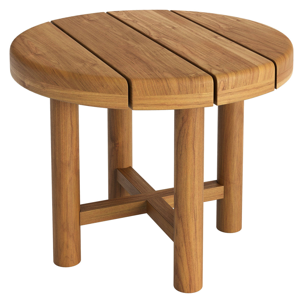 Modway Eleni 20-Inch Round Outdoor Patio Teak Wood Side Table
