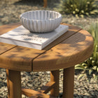 Modway Eleni 20-Inch Round Outdoor Patio Teak Wood Side Table