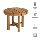 Modway Eleni 20-Inch Round Outdoor Patio Teak Wood Side Table