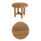 Modway Eleni 20-Inch Round Outdoor Patio Teak Wood Side Table