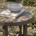 Modway Eleni 20-Inch Round Outdoor Patio Teak Wood Side Table