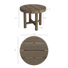 Modway Eleni 20-Inch Round Outdoor Patio Teak Wood Side Table