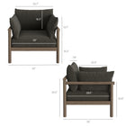 Modway Eleni 2-Piece Outdoor Patio Teak Wood Armchair and Ottoman Set