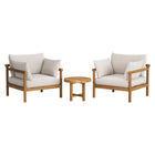 Modway Eleni 3-Piece Outdoor Patio Teak Wood Furniture Set