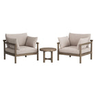 Modway Eleni 3-Piece Outdoor Patio Teak Wood Furniture Set