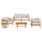 Modway Eleni 5-Piece Outdoor Patio Teak Wood Furniture Set