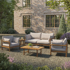 Modway Eleni 5-Piece Outdoor Patio Teak Wood Furniture Set