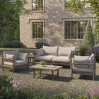 Modway Eleni 5-Piece Outdoor Patio Teak Wood Furniture Set