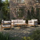 Modway Eleni 4-Piece Outdoor Patio Teak Wood Sofa Set