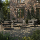 Modway Eleni 4-Piece Outdoor Patio Teak Wood Sofa Set
