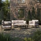 Modway Eleni 4-Piece Outdoor Patio Teak Wood Sofa Set