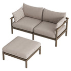 Modway Eleni 2-Piece Outdoor Patio Teak Wood Loveseat with Ottoman Set