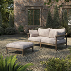 Modway Eleni 2-Piece Outdoor Patio Teak Wood Loveseat with Ottoman Set