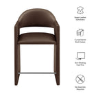 Modway Talia 37 Inch Vegan Leather Counter Stool