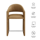 Modway Talia 37 Inch Vegan Leather Counter Stool