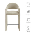Modway Talia 41 Inch Upholstered Fabric Bar Stool