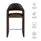 Modway Talia 41 Inch Vegan Leather Bar Stool