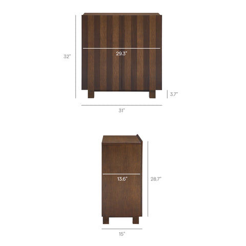 Modway Kline 2-Door Striped Accent Cabinet