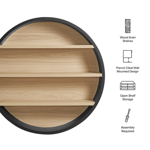 Modway Romy 47" Round Wall Book Shelf
