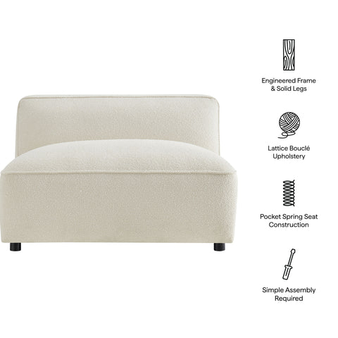 Modway Auren Lattice Bouclé Upholstered Modular Armless Chair
