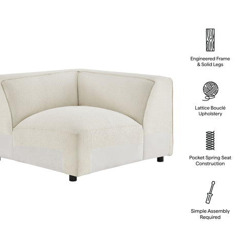 Modway Auren Lattice Bouclé Upholstered Modular Corner Chair