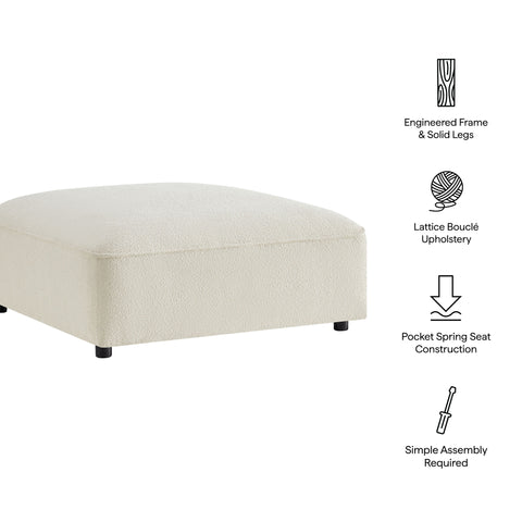 Modway Auren Lattice Bouclé Upholstered Ottoman
