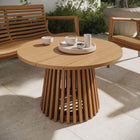 Modway Lane 31 Inch Round Outdoor Patio Teak Wood Coffee Table
