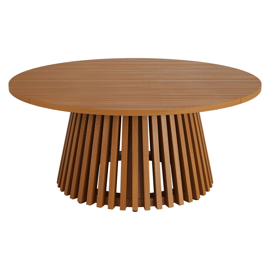 Modway Lane 39 Inch Round Outdoor Patio Teak Wood Coffee Table