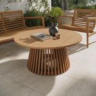 Modway Lane 39 Inch Round Outdoor Patio Teak Wood Coffee Table