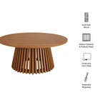 Modway Lane 39 Inch Round Outdoor Patio Teak Wood Coffee Table