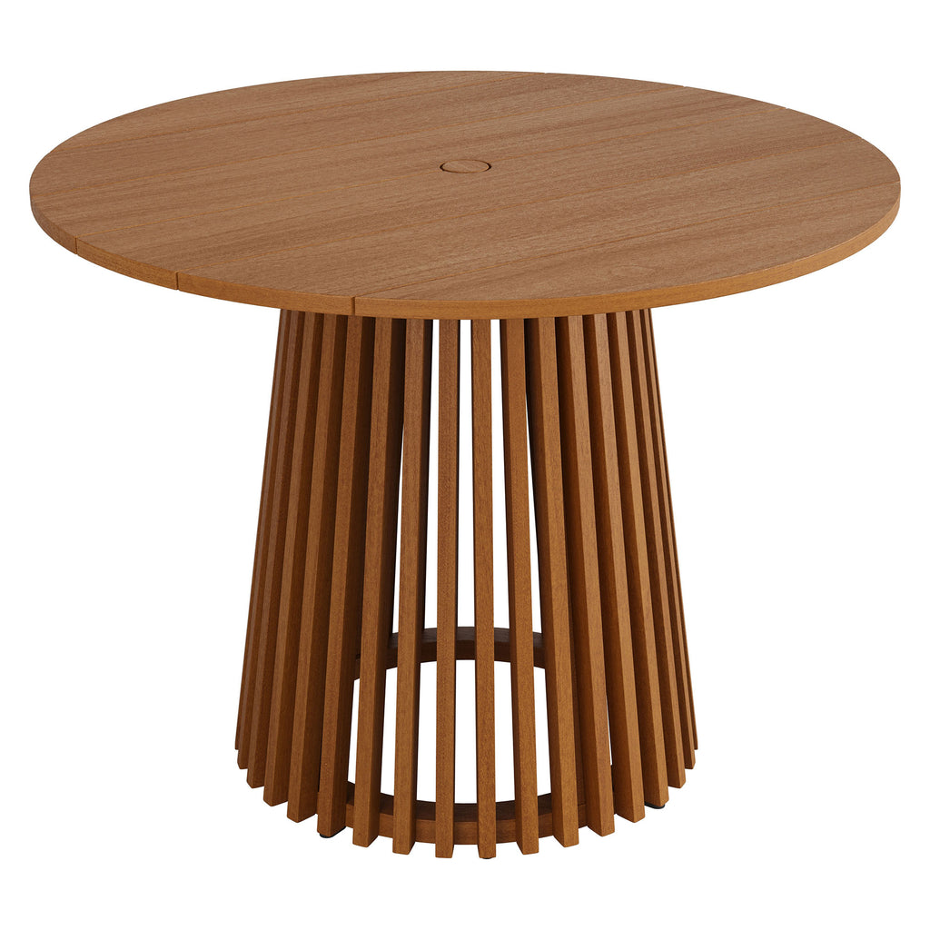 Modway Lane 39 Inch Round Outdoor Patio Teak Wood Dining Table