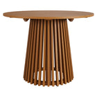 Modway Lane 39 Inch Round Outdoor Patio Teak Wood Dining Table