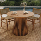 Modway Lane 39 Inch Round Outdoor Patio Teak Wood Dining Table