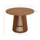 Modway Lane 39 Inch Round Outdoor Patio Teak Wood Dining Table