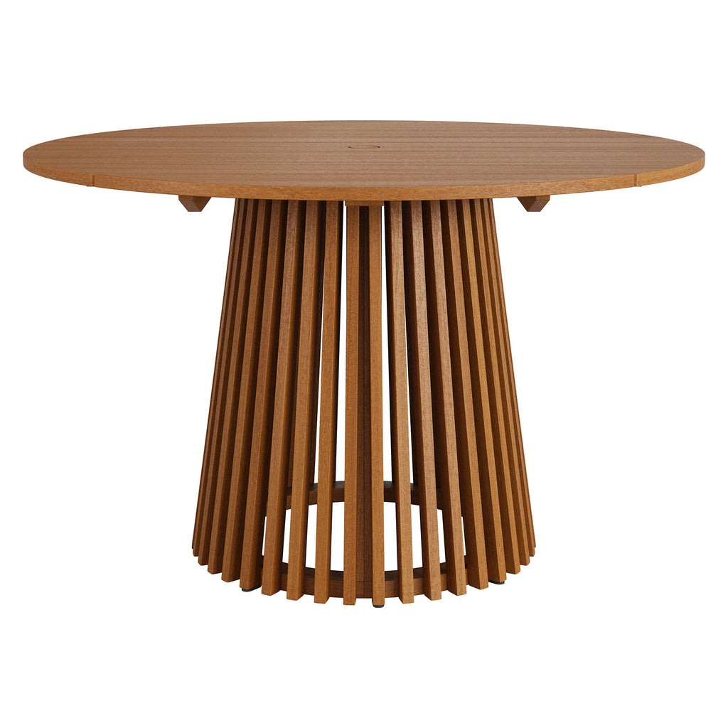 Modway Lane 47 Inch Round Outdoor Patio Teak Wood Dining Table