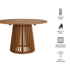 Modway Lane 47 Inch Round Outdoor Patio Teak Wood Dining Table