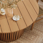 Modway Lane 55 Inch Round Outdoor Patio Teak Wood Dining Table