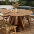 Modway Lane 55 Inch Round Outdoor Patio Teak Wood Dining Table