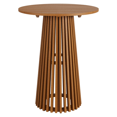 Modway Lane 31 Inch Round Outdoor Patio Teak Wood Bar Table